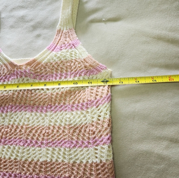 Evsie By Maurices Jr Girls Sz M Pink And Cream Crochet Top Lined - Picture 7 of 9